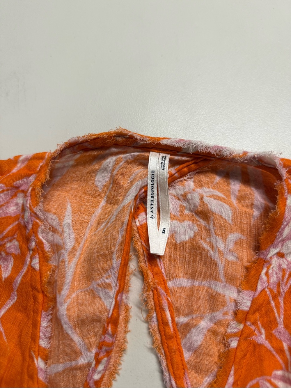 Anthropologie Women’s Orange Floral Tie-Front Crop Top and Skirt Set - Picture 2 of 2